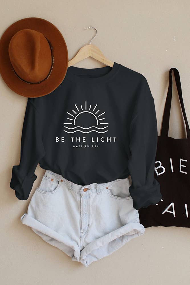 Be The Light Mathew 5:14 Sweatshirt  Dark Gray