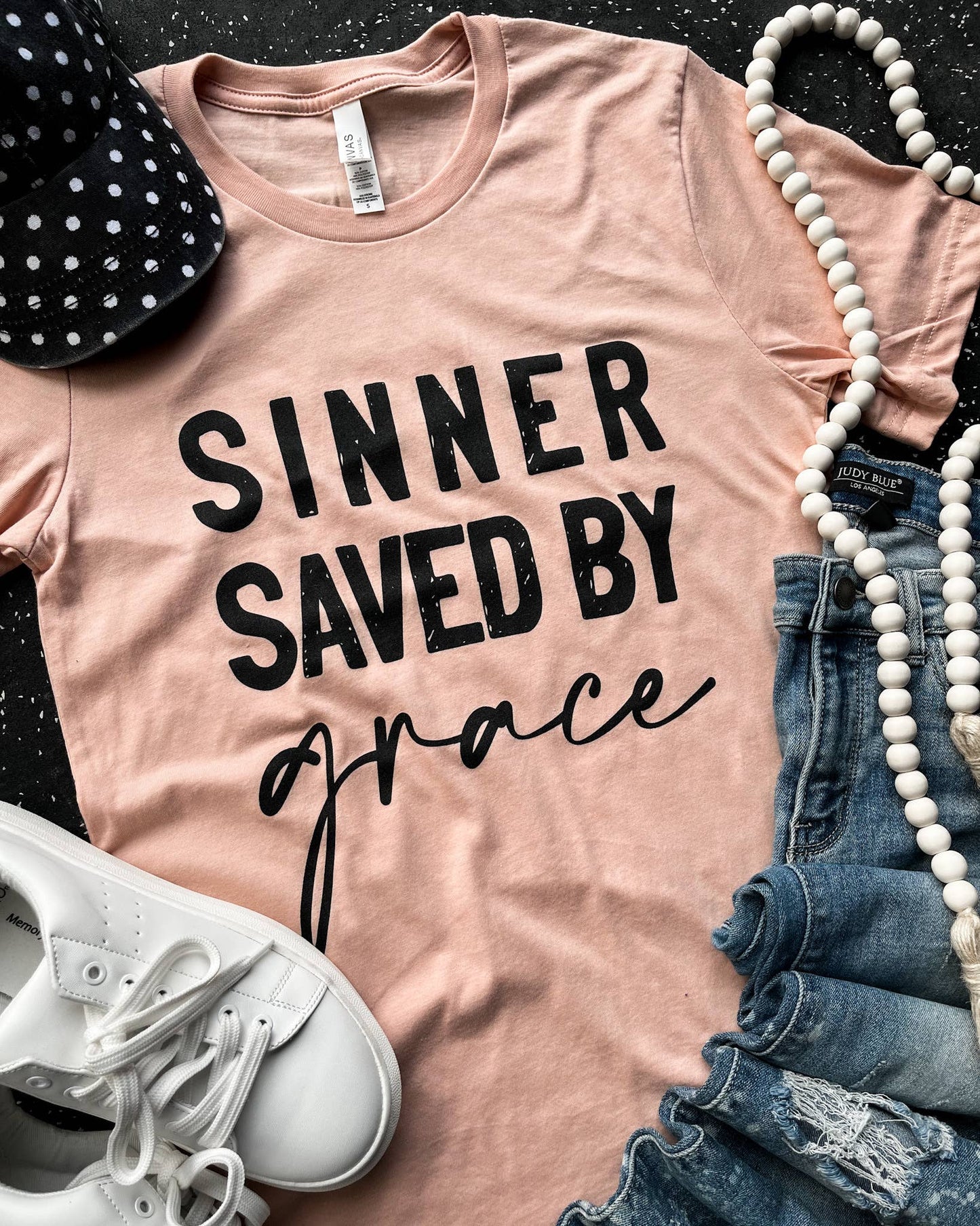 Sinner Saved By Grace Graphic Tee