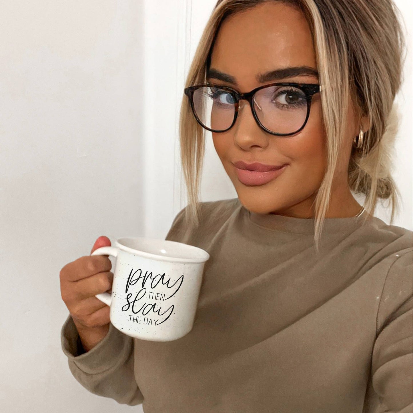 Pray Then Slay The Day, Coffee Mugs With Sayings Ceramic Mug