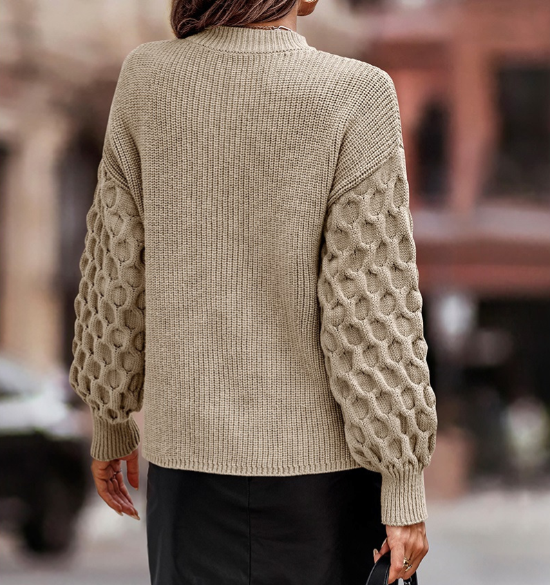 Thick Knit Cross Sleeves Sweater