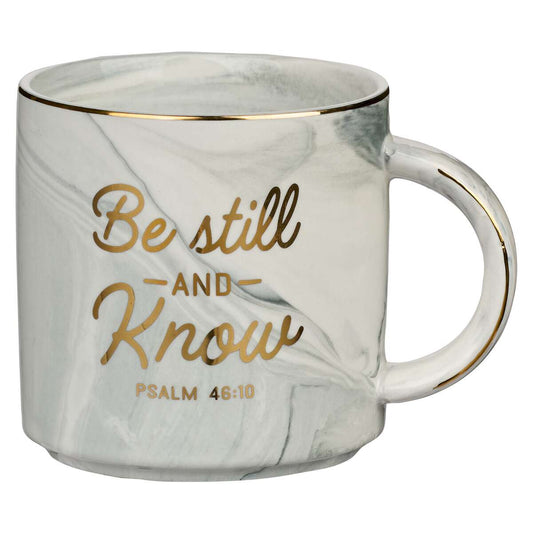 Be Still Marbled Ceramic Coffee Mug - Psalm 46:10
