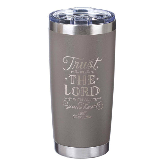 Trust In The LORD Taupe Stainless Steel Mug - Proverbs 3:5