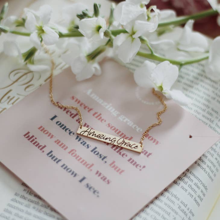 Amazing Grace Bar Necklace