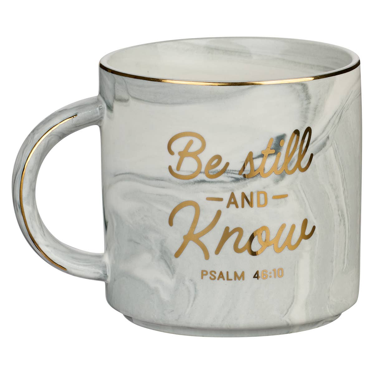 Be Still Marbled Ceramic Coffee Mug - Psalm 46:10